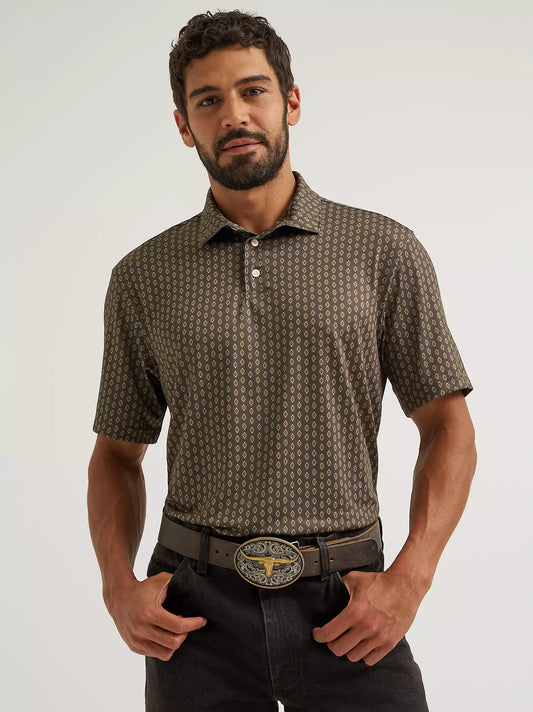 MENS WRANGLER ALL TERRAIN GEAR MEN'S PERFORMANCE POLO SHIRT - Turkish Coffee