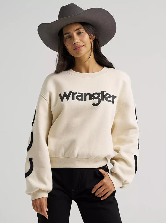 WRANGLER WOMEN'S WRANGLER LUCKY LOGO CREW SWEATSHIRT