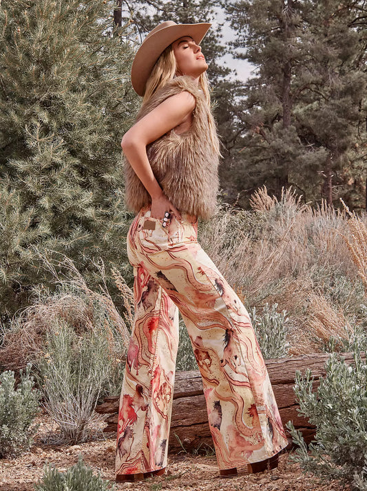 WRANGLER LAINEY WILSON X WRANGLER HORSE CHEEKY WIDE LEG JEAN - Marbled