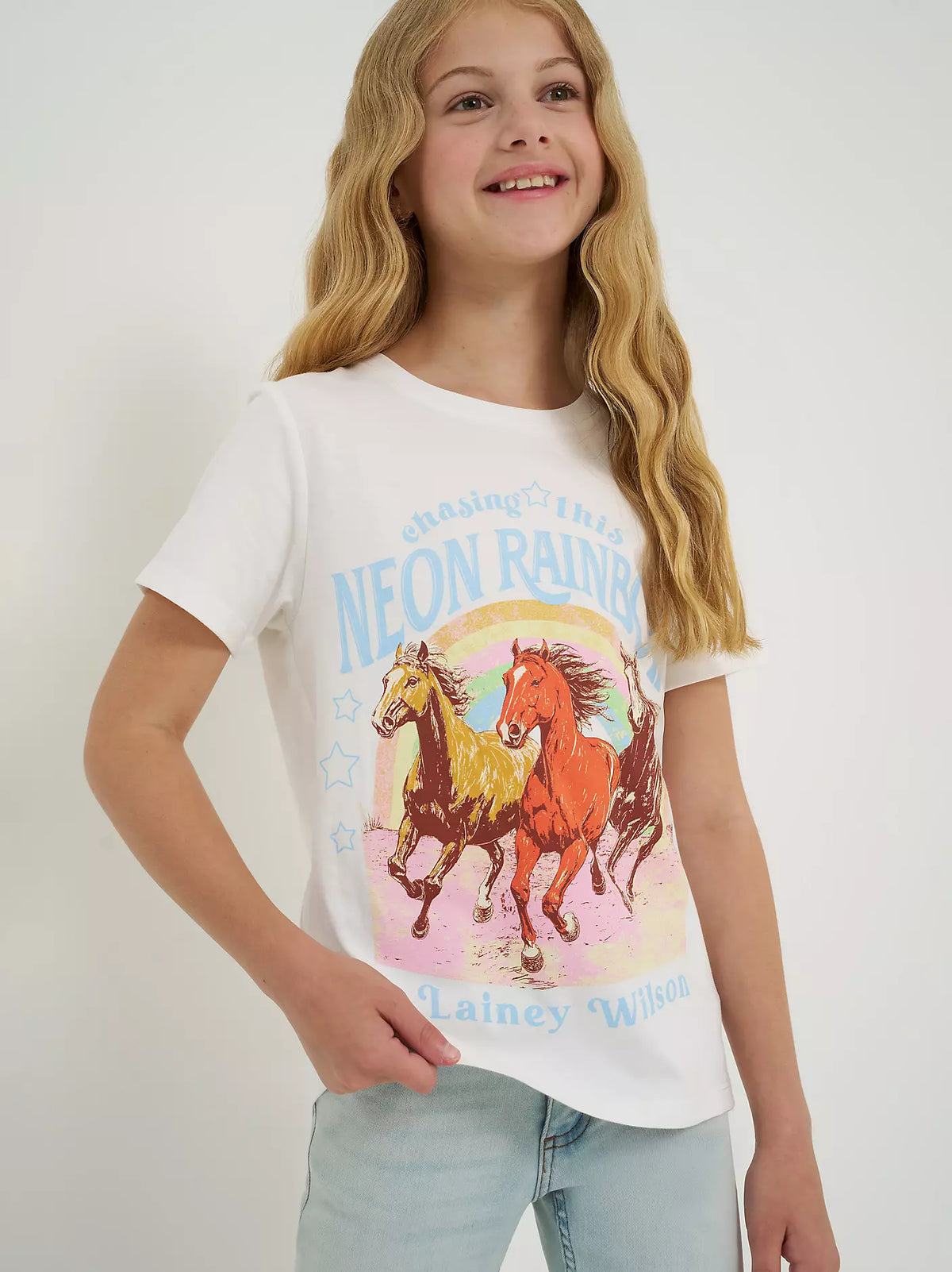 WRANGLER GIRL'S LAINEY WILSON X WRANGLER NEON RAINBOW TEE