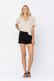 JUDY BLUE CARGO PATCH POCKET SHORTS - BLACK
