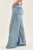 JUDY BLUE HIGH WAIST PALAZZO FEATHERWEIGHT W DRAWCORD - MEDIUM STONE