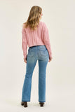 JUDY BLUE MIDRISE SLIM BOOTCUT TUMMY CONTROL RELEASE HEM JEANS - MEDIUM STONE