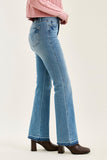 JUDY BLUE MIDRISE SLIM BOOTCUT TUMMY CONTROL RELEASE HEM JEANS - MEDIUM STONE