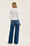 JUDY BLUE HIGH WAIST R.M. COLUMN STRAIGHT DESTRUCTED  ADJ WB TABS - MEDIUM STONE