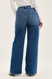 JUDY BLUE HIGH WAIST R.M. COLUMN STRAIGHT DESTRUCTED  ADJ WB TABS - MEDIUM STONE