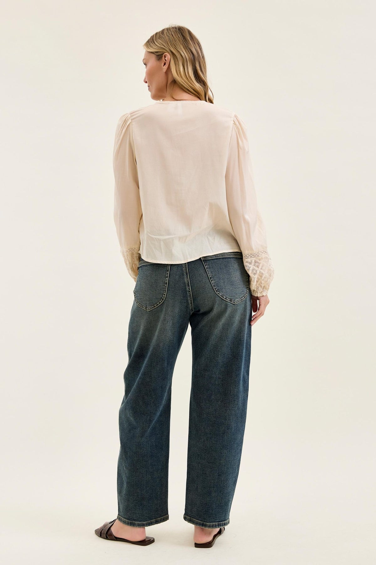 JUDY BLUE HIGH WAIST MARLOW W HOLLYWOOD WAIST BAND + DOUBLE BUTTON - MEDIUM STONE