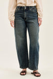 JUDY BLUE HIGH WAIST MARLOW W HOLLYWOOD WAIST BAND + DOUBLE BUTTON - MEDIUM STONE