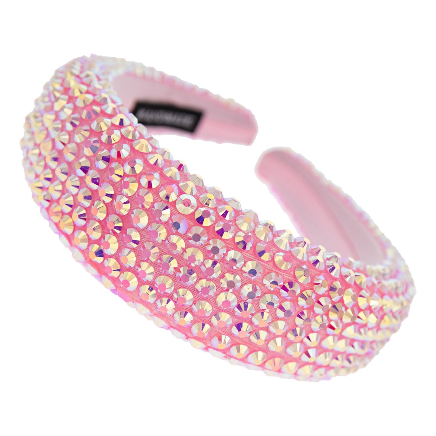 TRENDY RHINESTONE THICK HEADBAND - PINK