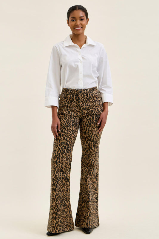 JUDY BLUE MID RISE JAQUELINE FLARE P LEOPARD LUXE