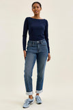 JUDY BLUE MID RISE BILLIE BOYFRIEND DARK COZY INDIGO JEANS