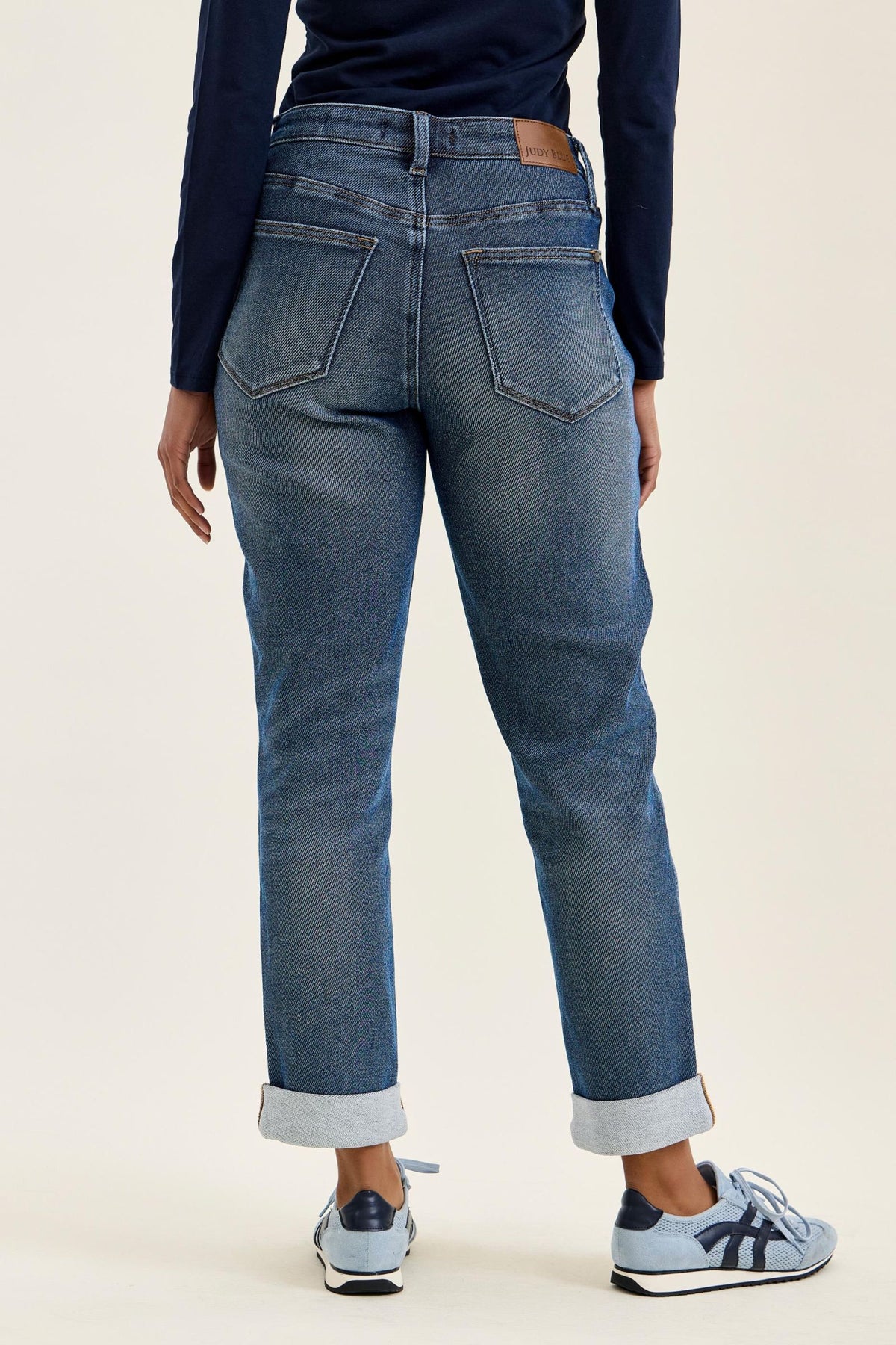 JUDY BLUE MID RISE BILLIE BOYFRIEND DARK COZY INDIGO JEANS