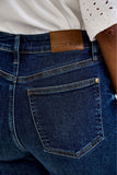 JUDY BLUE HIGH WAIST REGULAR RETRO WIDE W ADJUSTABLE WB TABS + RAW HEM - DARK STONE