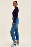 JUDY BLUE HIGH RIGID MAGIC BILLIE BOYFRIEND CLASSIC STONE JEANS