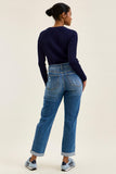 JUDY BLUE HIGH RIGID MAGIC BILLIE BOYFRIEND CLASSIC STONE JEANS