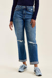 JUDY BLUE HIGH RIGID MAGIC BILLIE BOYFRIEND CLASSIC STONE JEANS