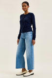 JUDY BLUE MID RISE CLAUDIA ANKLE WIDE MD EASE BLUE - MEDIUM STONE
