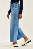 JUDY BLUE MID RISE CLAUDIA ANKLE WIDE MD EASE BLUE - MEDIUM STONE