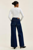 JUDY BLUE HIGH WAIST LUX RETRO WIDE DARK TWILIGHT BLUE - DARK STONE