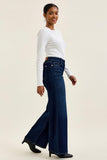 JUDY BLUE HIGH WAIST LUX RETRO WIDE DARK TWILIGHT BLUE - DARK STONE