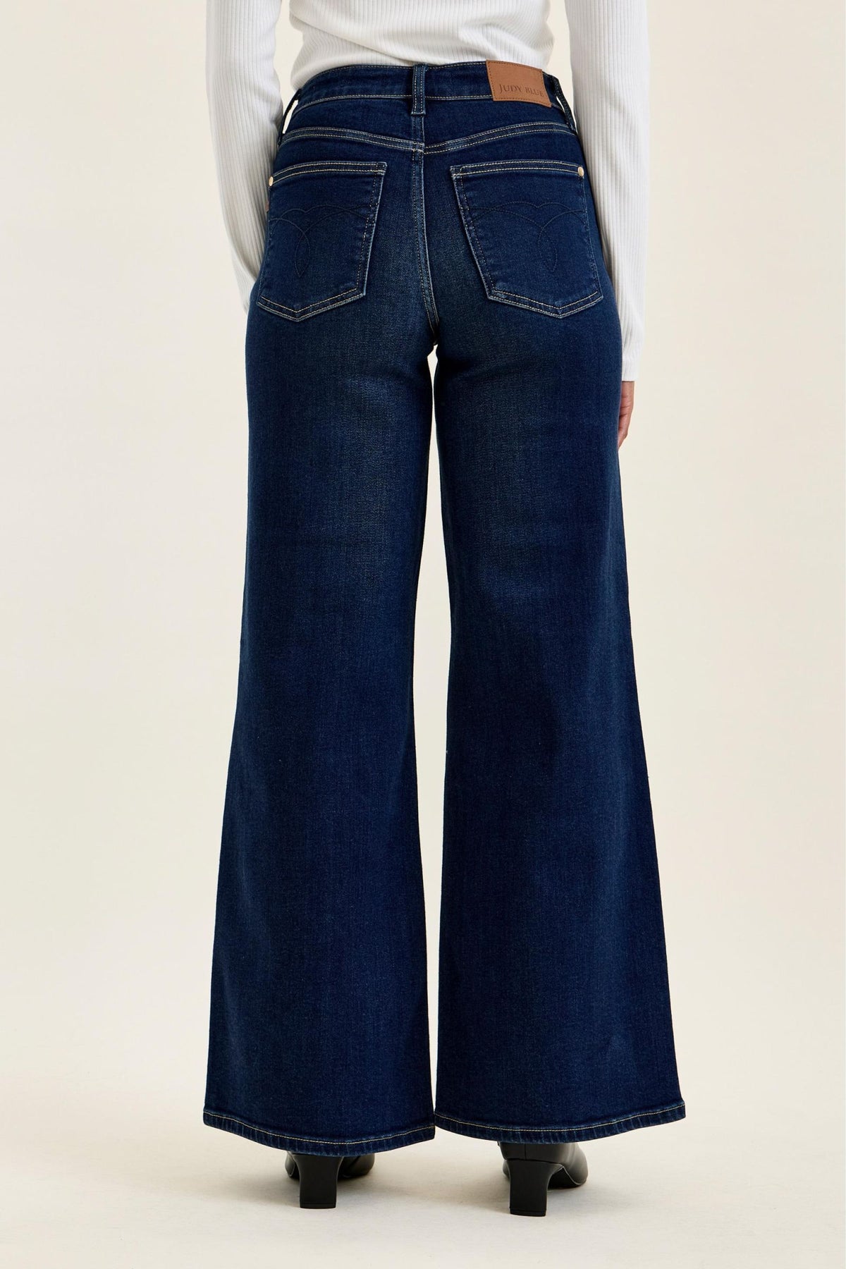 JUDY BLUE HIGH WAIST LUX RETRO WIDE DARK TWILIGHT BLUE - DARK STONE