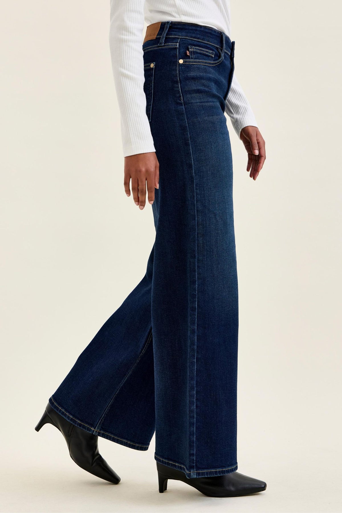 JUDY BLUE HIGH WAIST LUX RETRO WIDE DARK TWILIGHT BLUE - DARK STONE