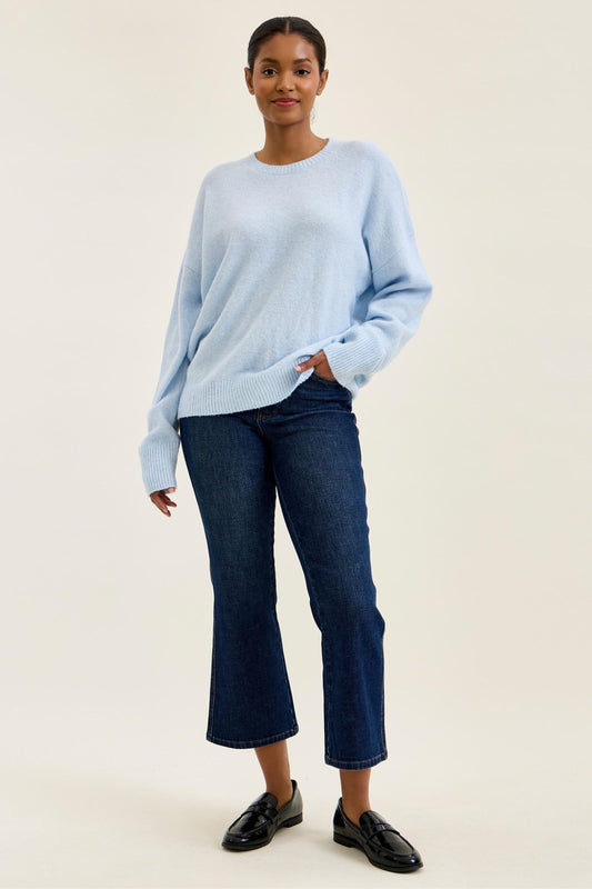 JUDY BLUE HIGH WAIST TUMMY CONTROL AMY KICK FLARE RUSTIC INDIGO JEANS - DARK STONE