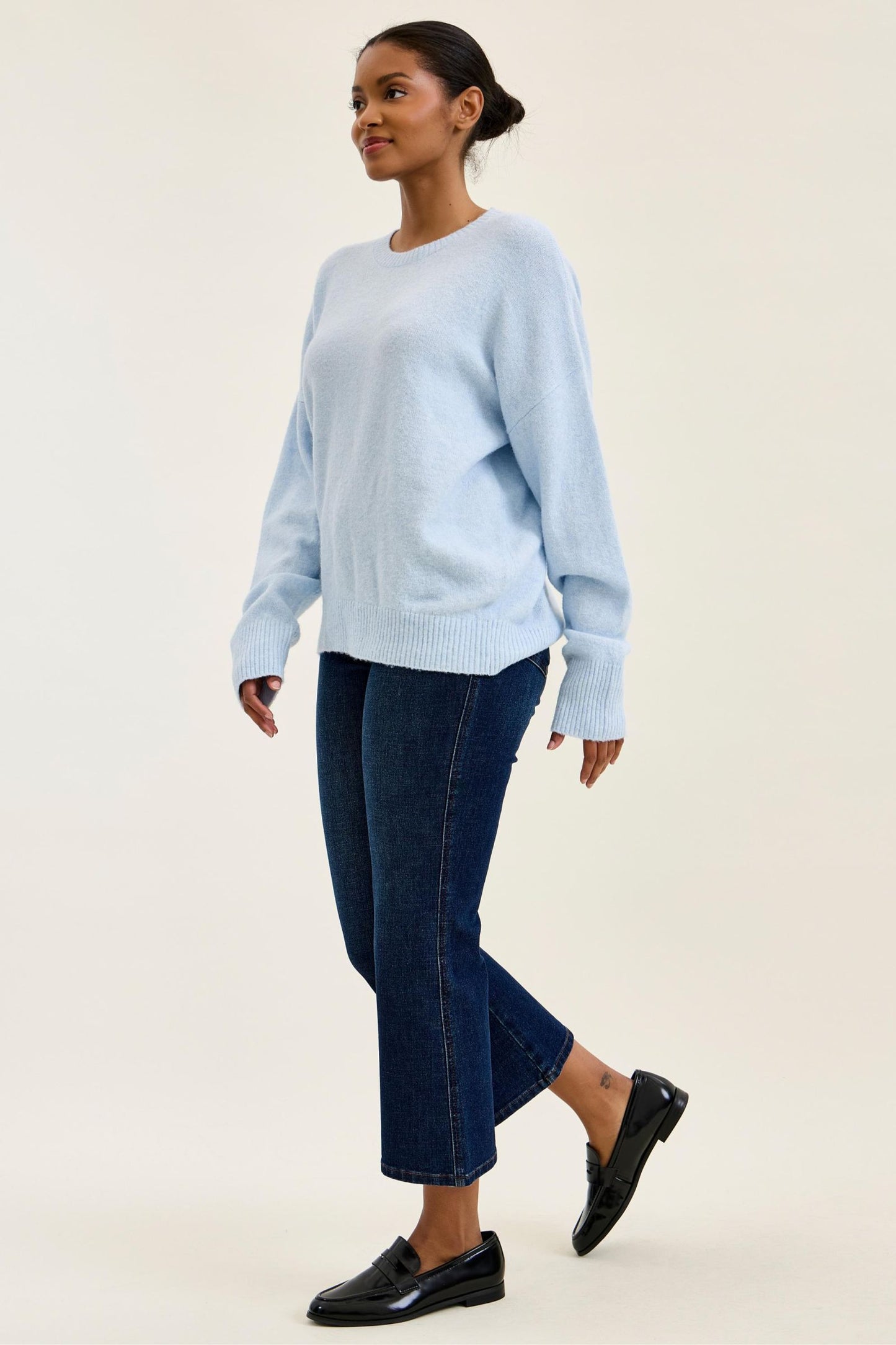 JUDY BLUE HIGH WAIST TUMMY CONTROL AMY KICK FLARE RUSTIC INDIGO JEANS - DARK STONE