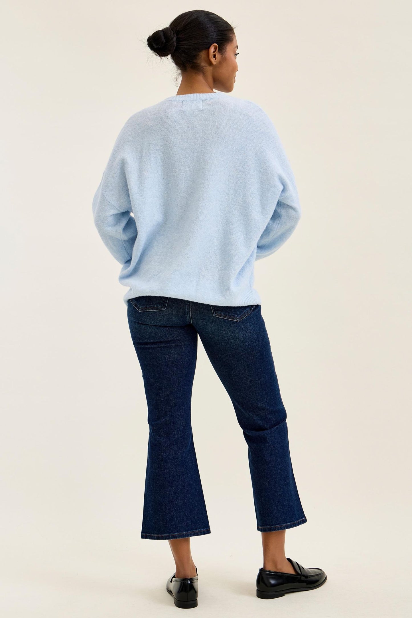 JUDY BLUE HIGH WAIST TUMMY CONTROL AMY KICK FLARE RUSTIC INDIGO JEANS - DARK STONE