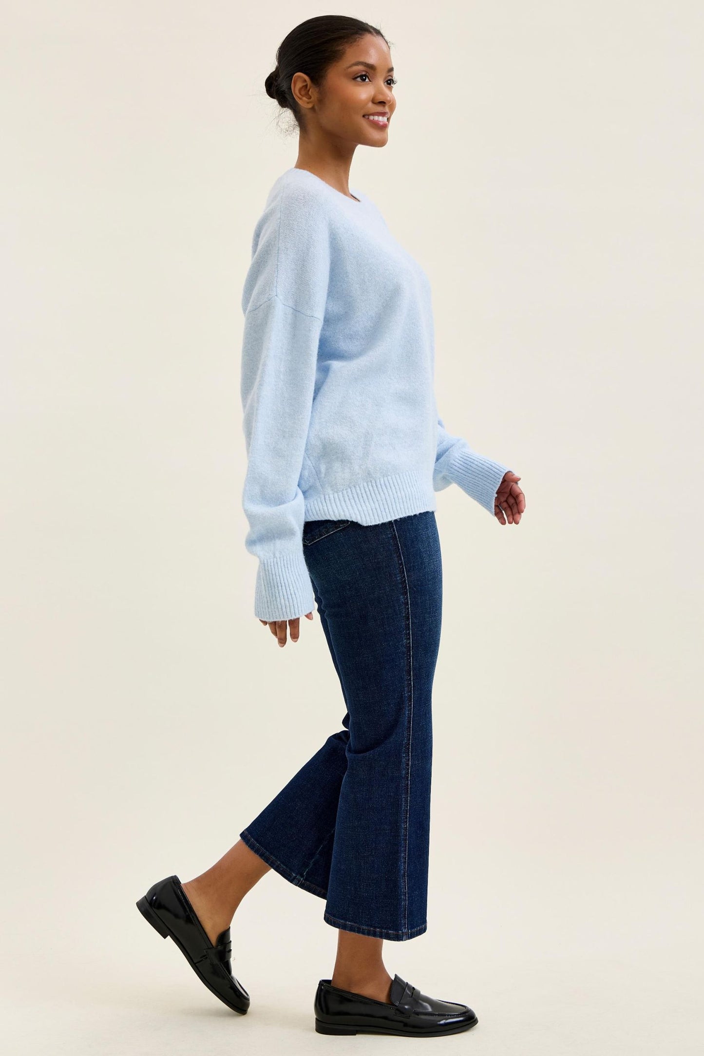 JUDY BLUE HIGH WAIST TUMMY CONTROL AMY KICK FLARE RUSTIC INDIGO JEANS - DARK STONE