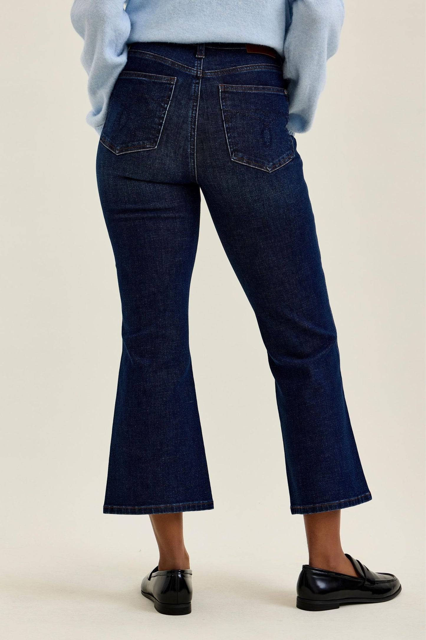 JUDY BLUE HIGH WAIST TUMMY CONTROL AMY KICK FLARE RUSTIC INDIGO JEANS - DARK STONE