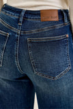 JUDY BLUE HIGH WAIST LUX RETRO WIDE FRONT PATCH JEANS - DARK STONE