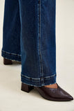 JUDY BLUE HIGH WAIST LUX RETRO WIDE FRONT PATCH JEANS - DARK STONE