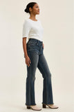 JUDY BLUE HIGH WAIST DAISY BOOT CUT W/ DBL BTTN MD VINTAGE GREY CAST