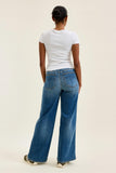 JUDY BLUE HIGH WAIST RETRO WIDE LEG JEANS - MEDIUM STONE
