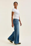 JUDY BLUE HIGH WAIST RETRO WIDE LEG JEANS - MEDIUM STONE