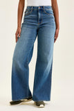 JUDY BLUE HIGH WAIST RETRO WIDE LEG JEANS - MEDIUM STONE