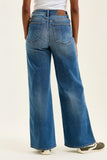 JUDY BLUE HIGH WAIST RETRO WIDE LEG JEANS - MEDIUM STONE