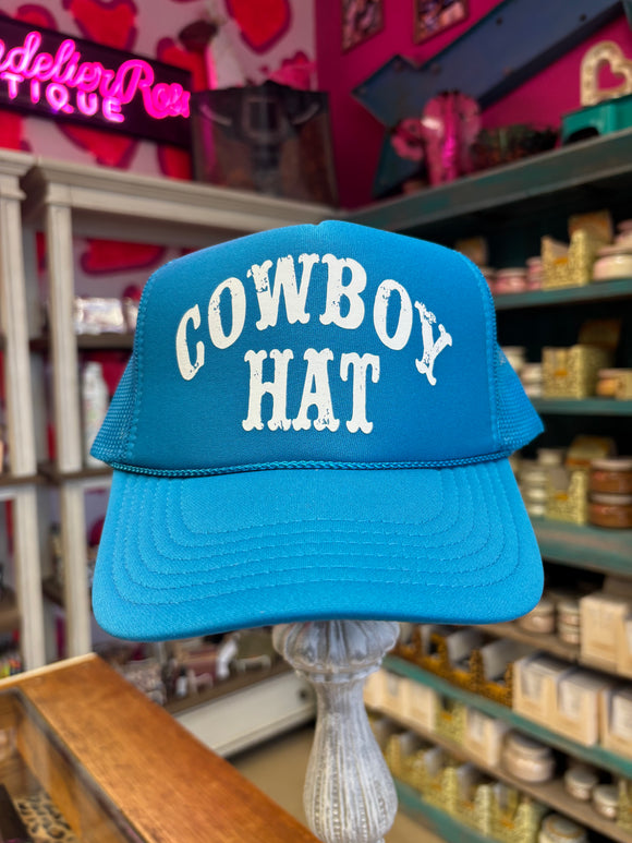 COWBOY HAT TRUCKER CAP - TEAL