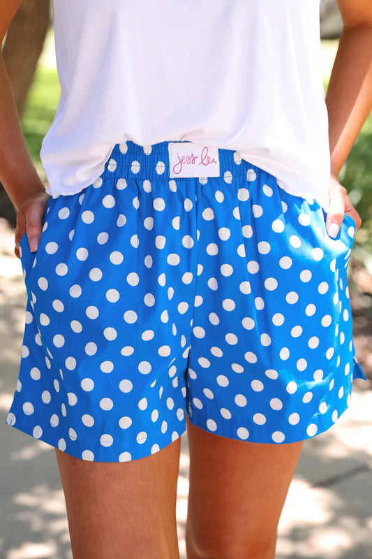 EASY WIN POLKA DOT BOXER SHORTS - BLUE