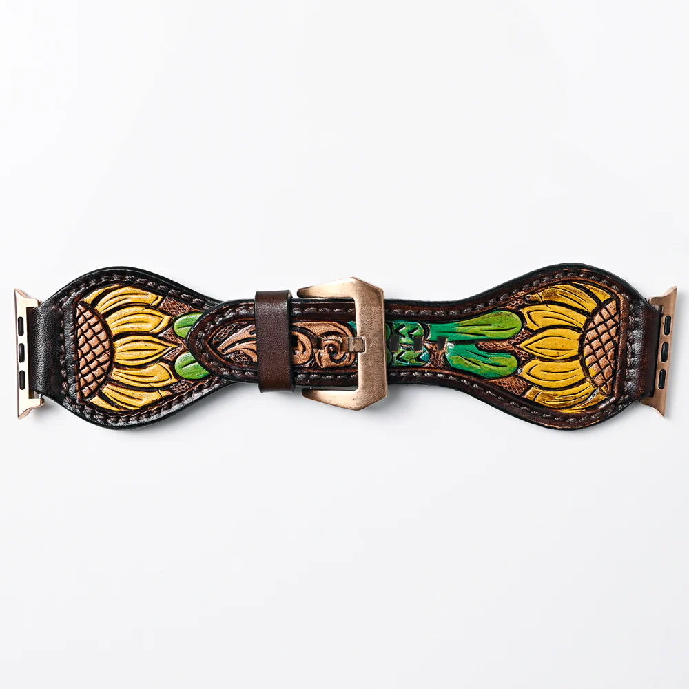AMERICAN DARLING LEATHER TOOLED APPLE WATCHBAND - ADWAR105