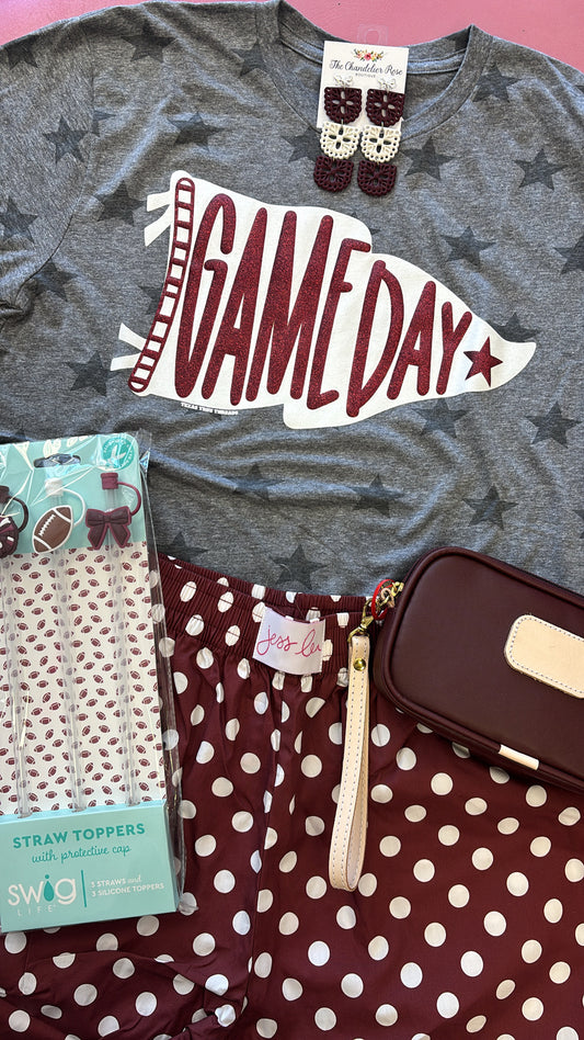 EASY WIN POLKA DOT BOXER SHORTS - MAROON
