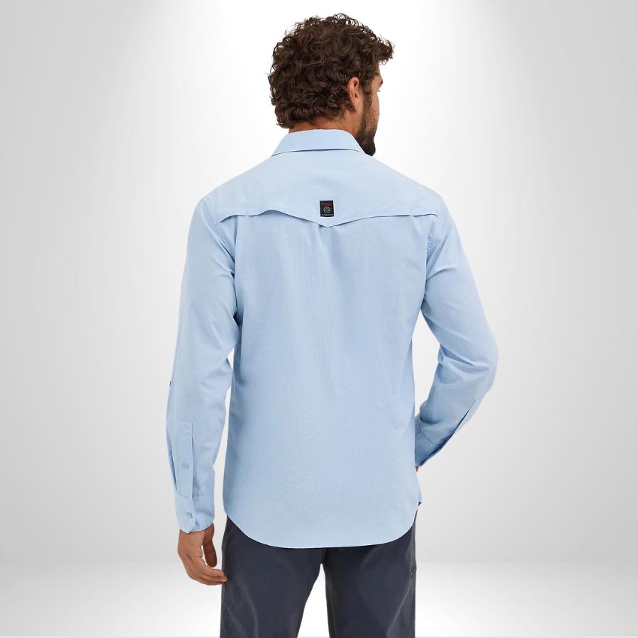 MENS WRANGLER DROVER UTILITY SHIRT - CERULEAN