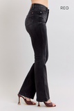 JUDY BLUE HIGH WAIST TUMMY CONTROL BOOTCUT BLACK JEANS - REGULAR