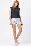 JUDY BLUE CHERRY EMBROIDERY ACID WASH HIGH RISE CUTOFF SHORTS