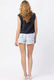 JUDY BLUE CHERRY EMBROIDERY ACID WASH HIGH RISE CUTOFF SHORTS