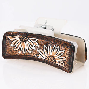AMERICAN DARLING LEATHER TOOLED HAIR CLIP - ADHC105