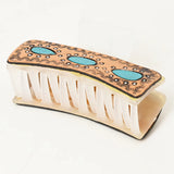 AMERICAN DARLING LEATHER TOOLED HAIR CLIP - ADHC106