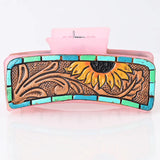 AMERICAN DARLING LEATHER TOOLED HAIR CLIP - ADHC123