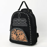 AMERICAN DARLING BACKPACK HAND TOOLED GENUINE LEATHER  - BLACK